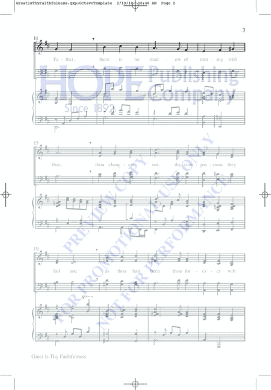Great Is Thy Faithfulness 4-Part scores gallery preview page 3