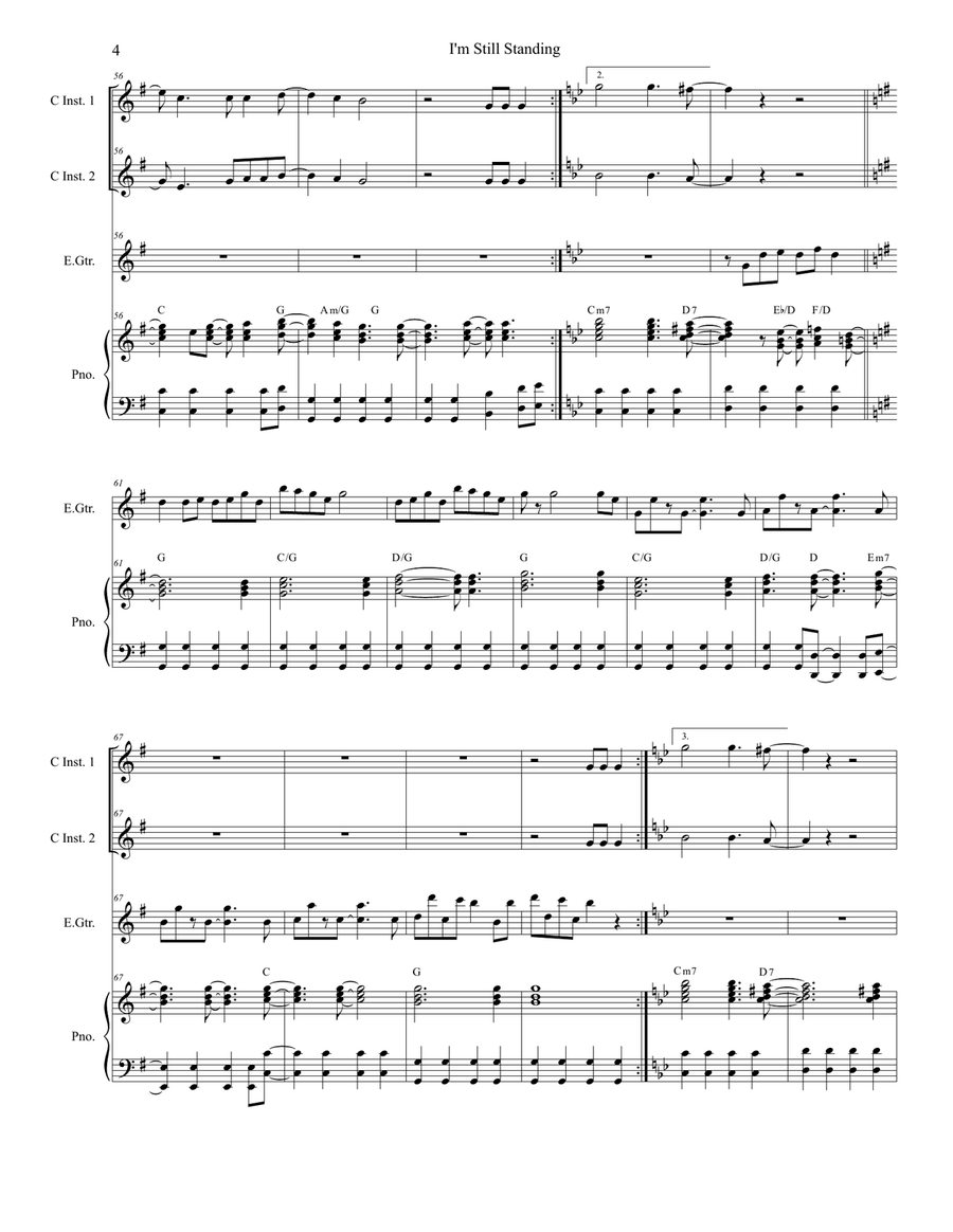 I'm Still Standing Piano scores gallery preview page 4
