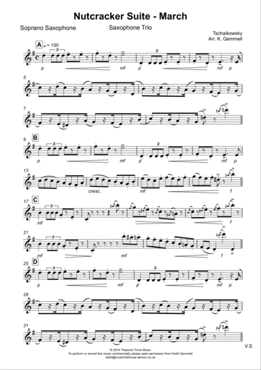 Nutcracker Suite -March: Saxophone Trio Woodwind Trio scores gallery preview page 6