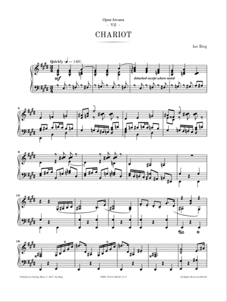 Ian Ring - Opus Arcana - 7 - Chariot Piano Solo scores gallery preview page 3