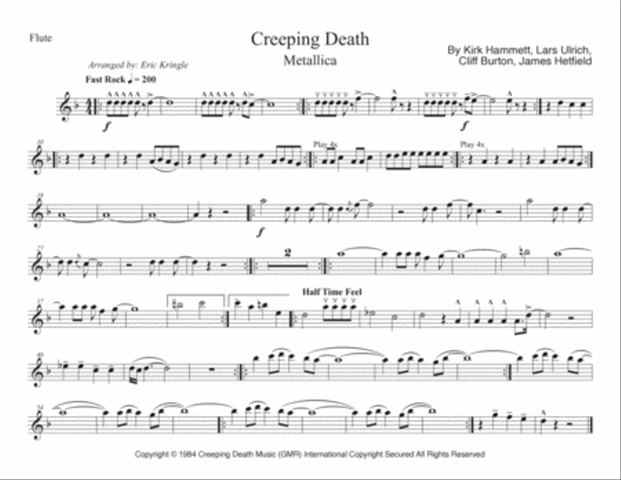 Creeping Death Marching Band scores gallery preview page 5