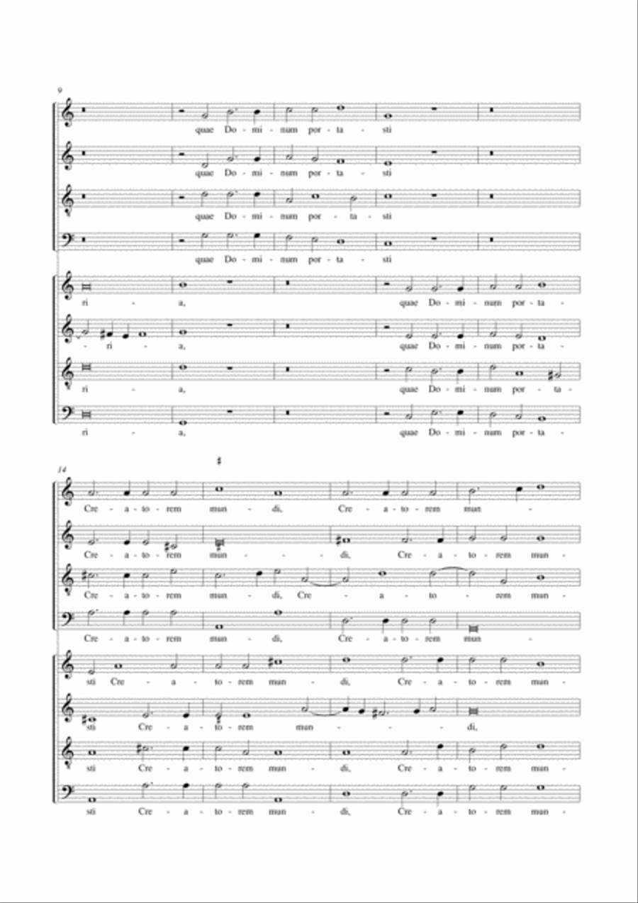 Beata es. Motet for 8 Voices (SATB-SATB) 4-Part scores gallery preview page 3