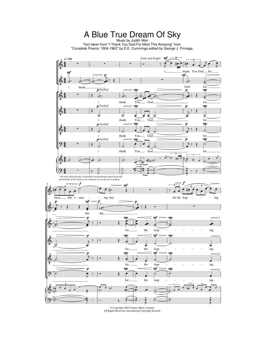 A Blue True Dream Of Sky Choir scores gallery preview page 1