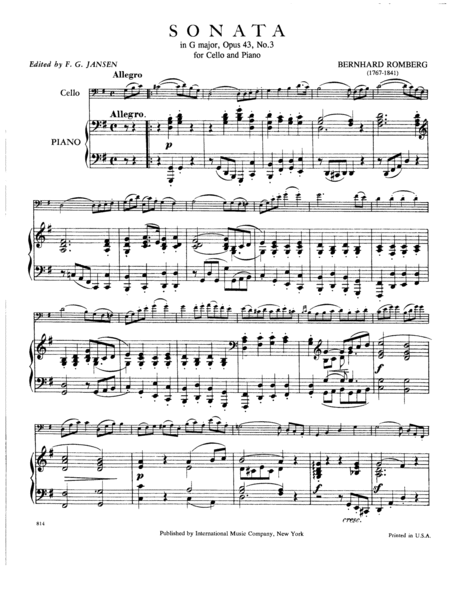 Sonata In G Major, Opus 43, No. 3