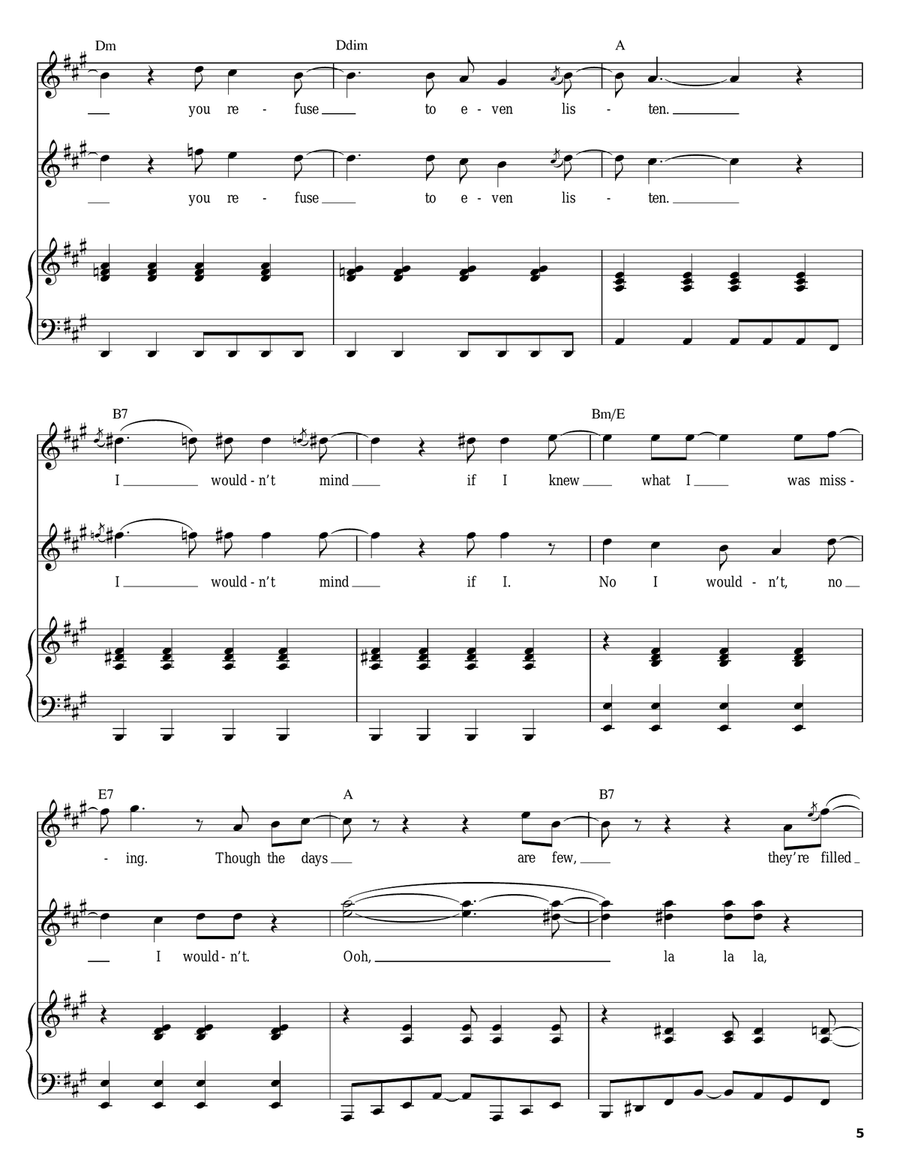 You Won't See Me Piano, Vocal scores gallery preview page 5