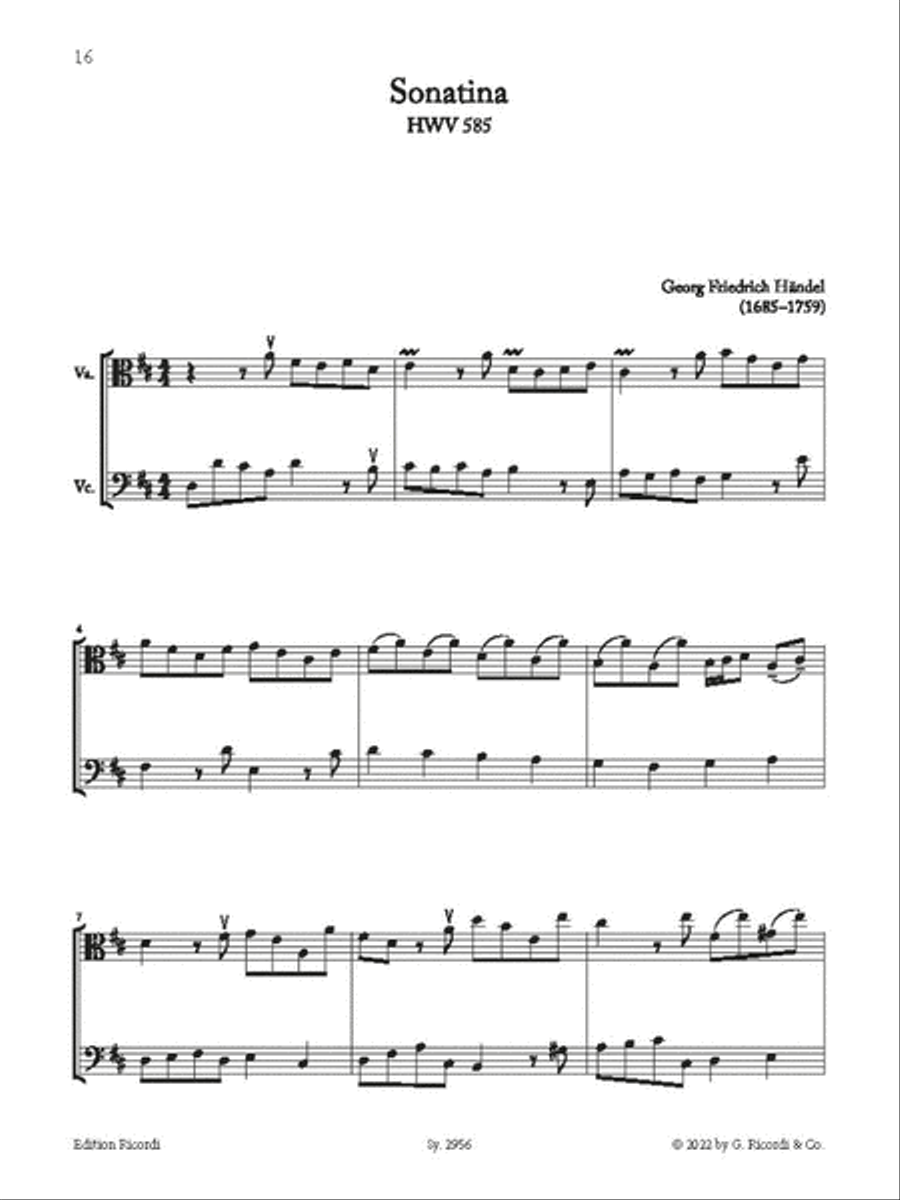 15 Barock-Duos für Viola und Violoncello String Duet scores gallery preview page 3
