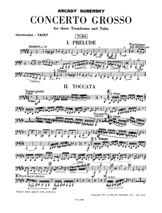 Concerto Grosso for Three Trombones and Tuba: Tuba