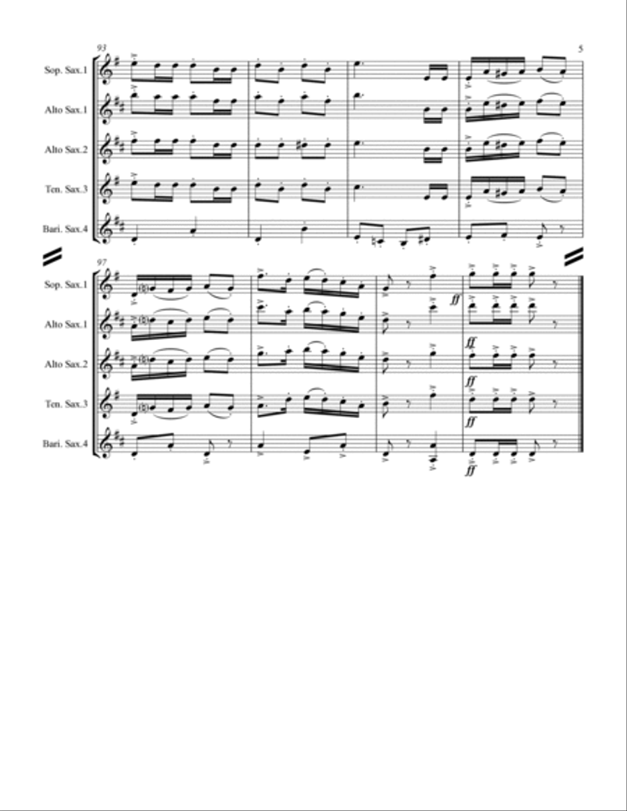 Morning Star Polka (for Saxophone Quartet SATB or AATB) Saxophone Quartet scores gallery preview page 6