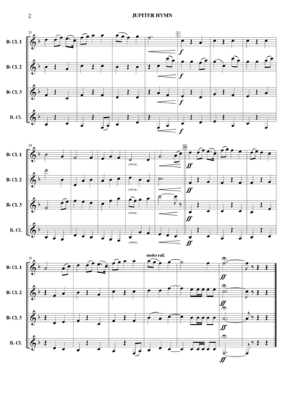 Jupiter Hymn - Clarinet Quartet image number null