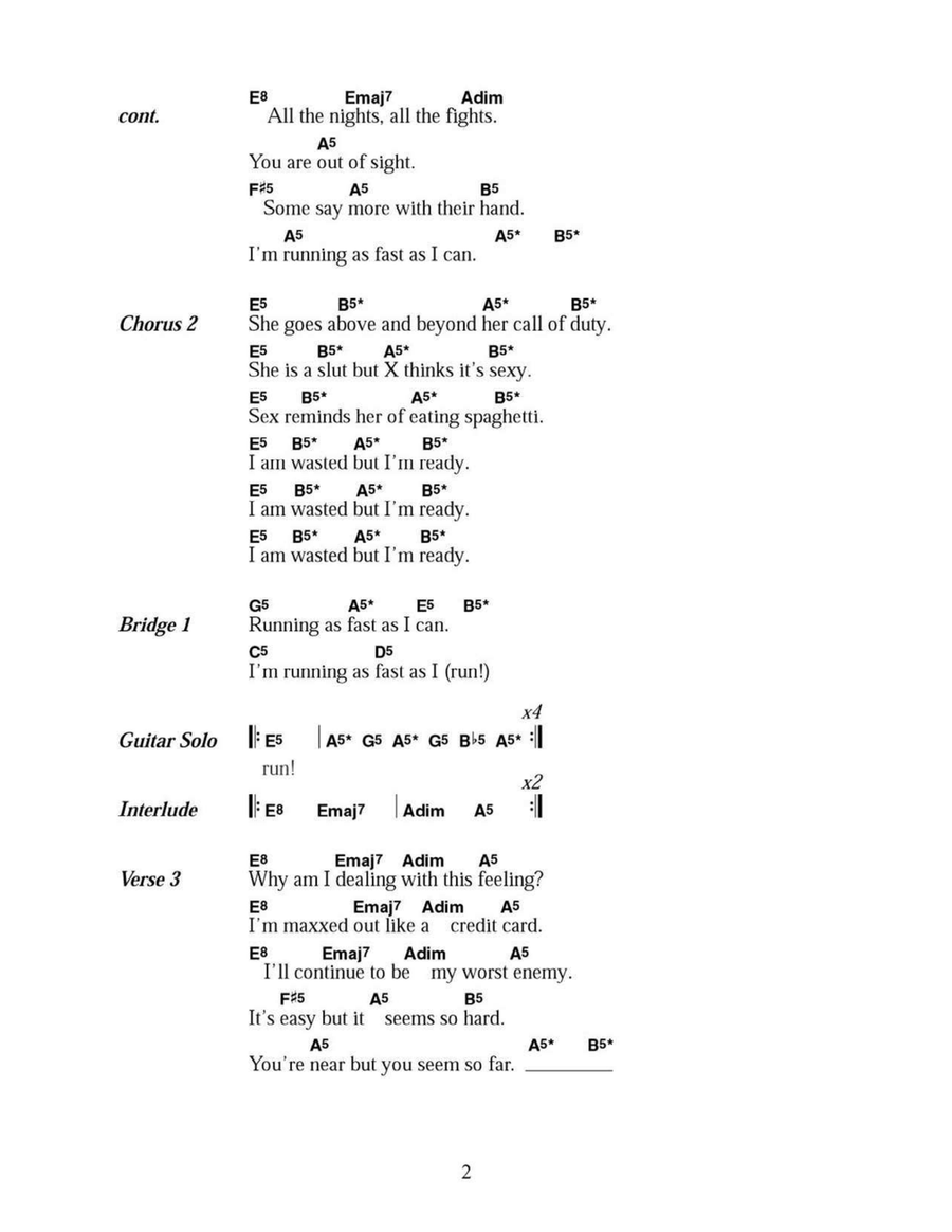 Wasted And Ready Acoustic Guitar scores gallery preview page 2