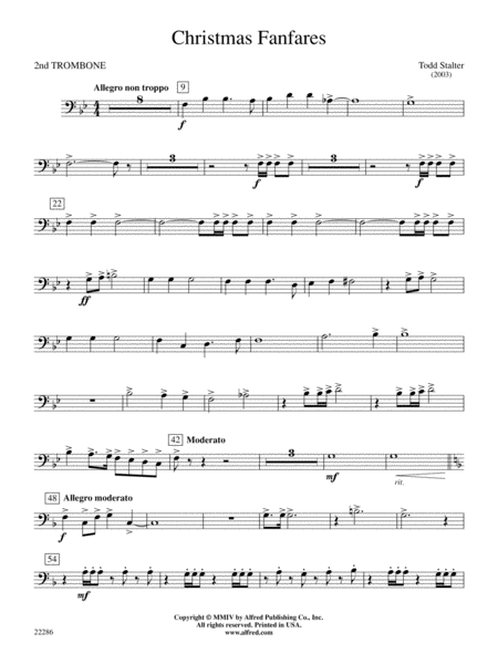 Christmas Fanfares: 2nd Trombone