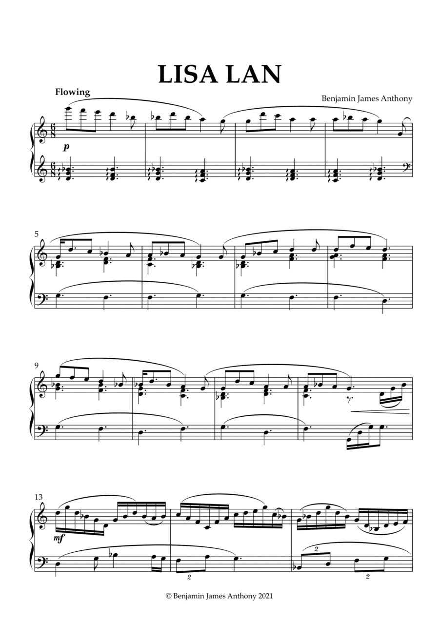 Lisa Lân Piano Solo scores gallery preview page 1