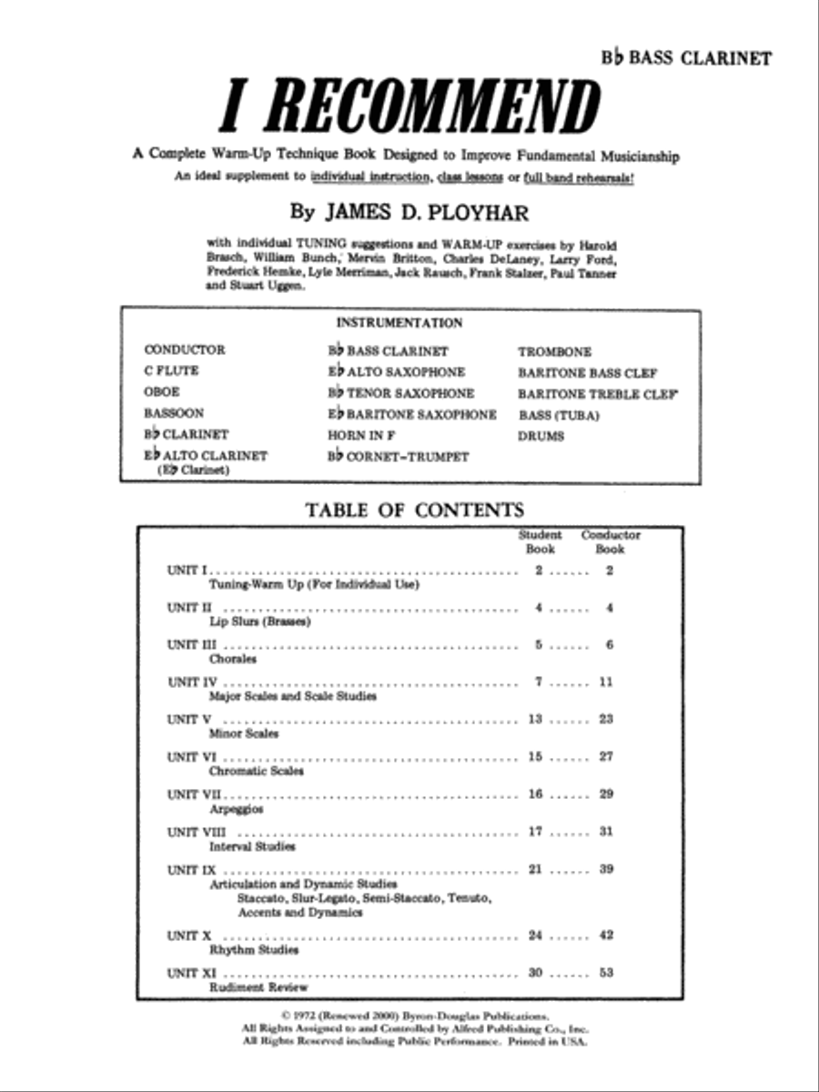 I Recommend I Recommend Concert Band Methods scores gallery preview page 2