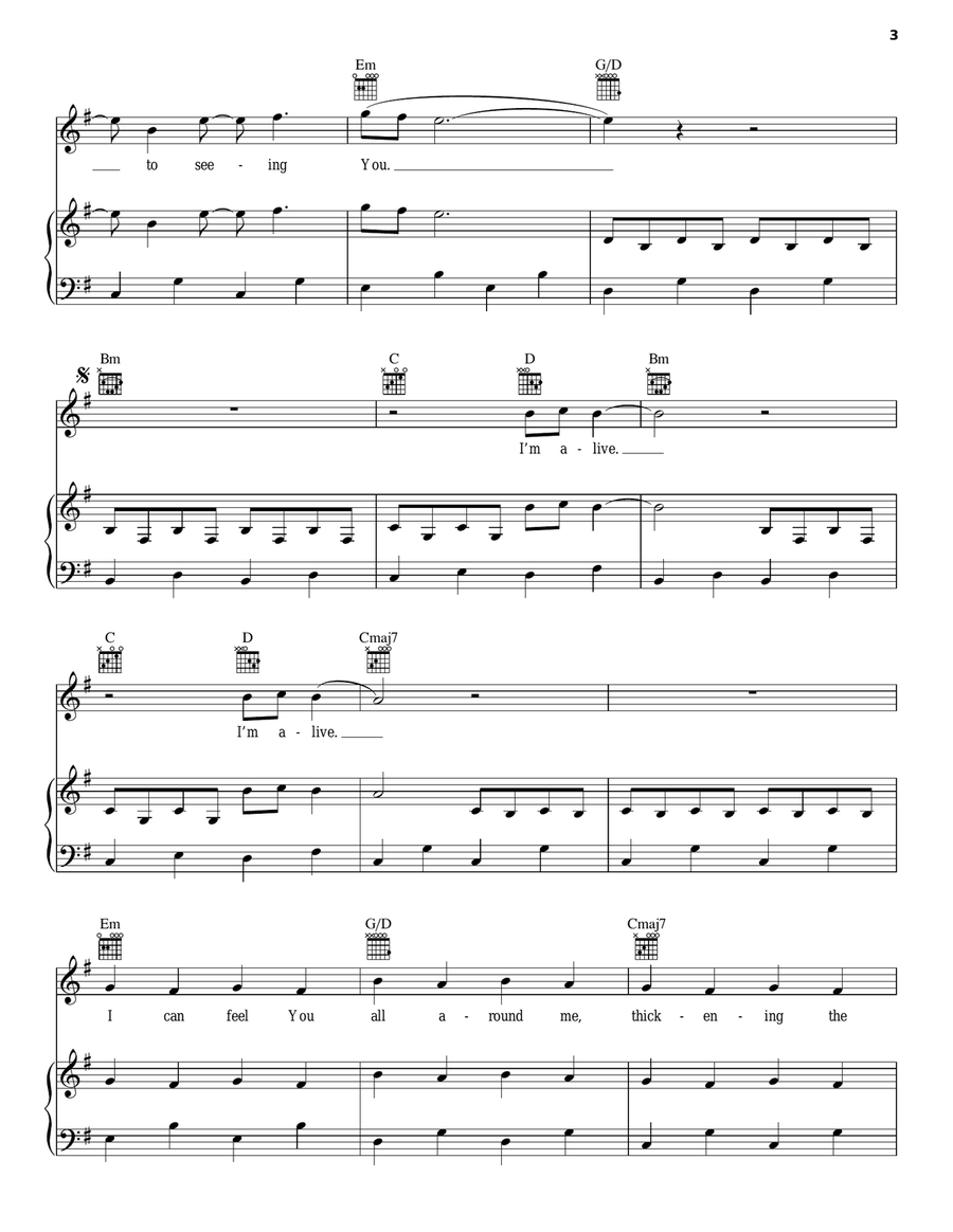 All Around Me Piano, Vocal, Guitar scores gallery preview page 3