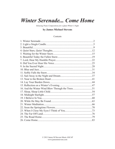 Winter Serenade... Come Home