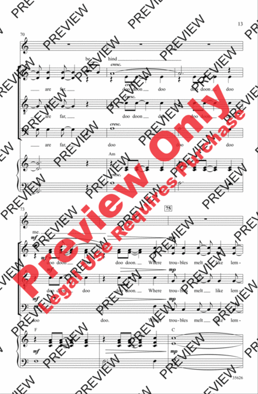 Over the Rainbow 4-Part scores gallery preview page 13
