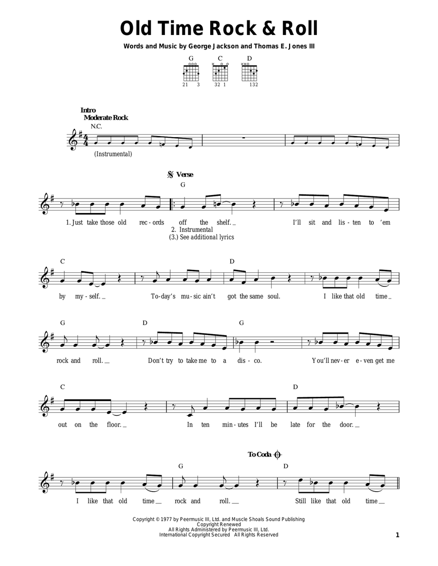 Old Time Rock & Roll Acoustic Guitar scores gallery preview page 1