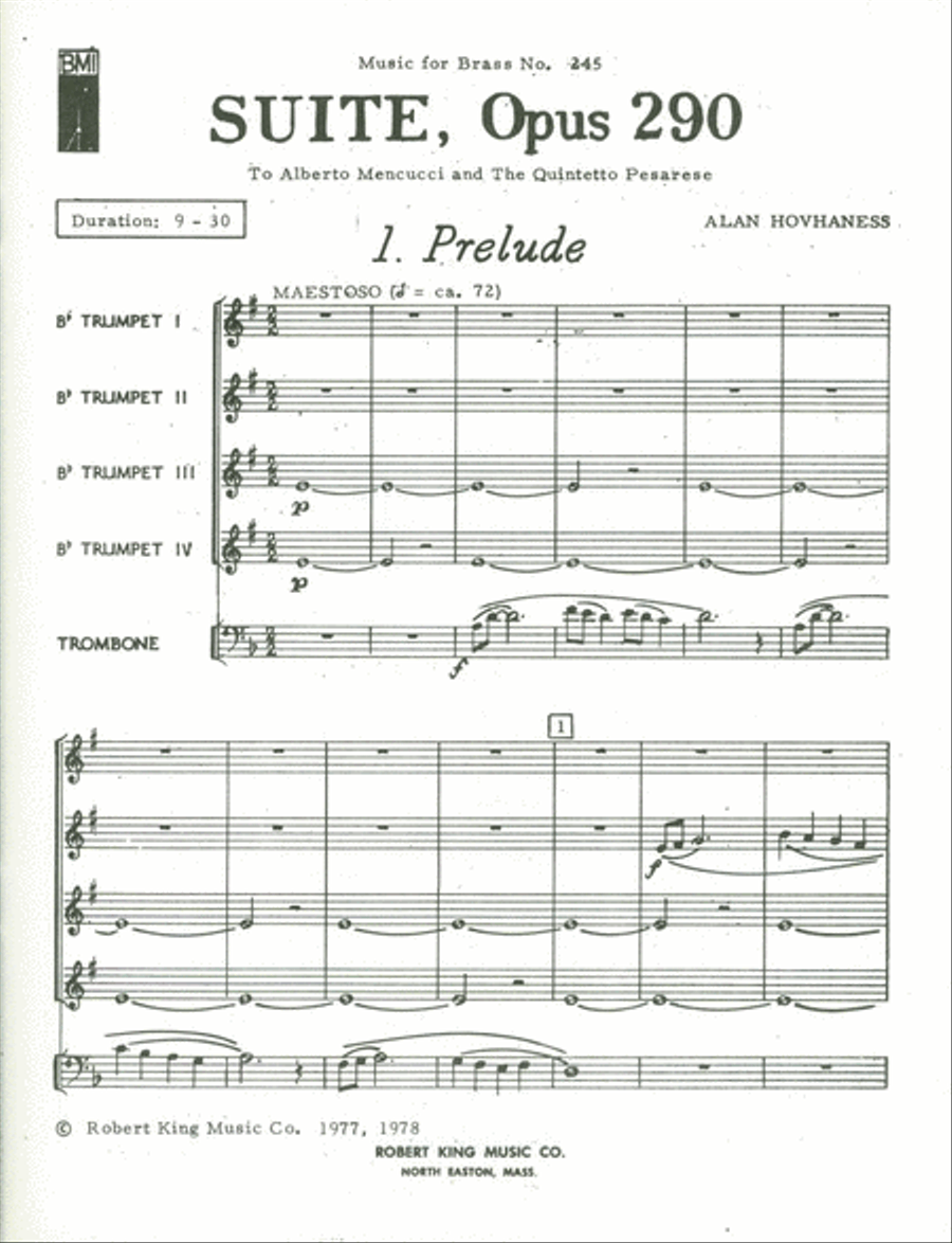 Suite Op.290 (quintet-brass) School and Community scores gallery preview page 2