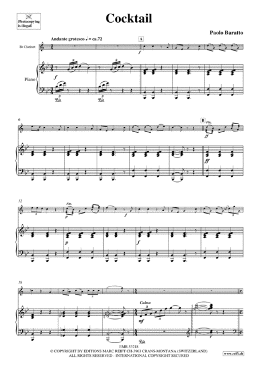 Cocktail Clarinet Solo scores gallery preview page 4