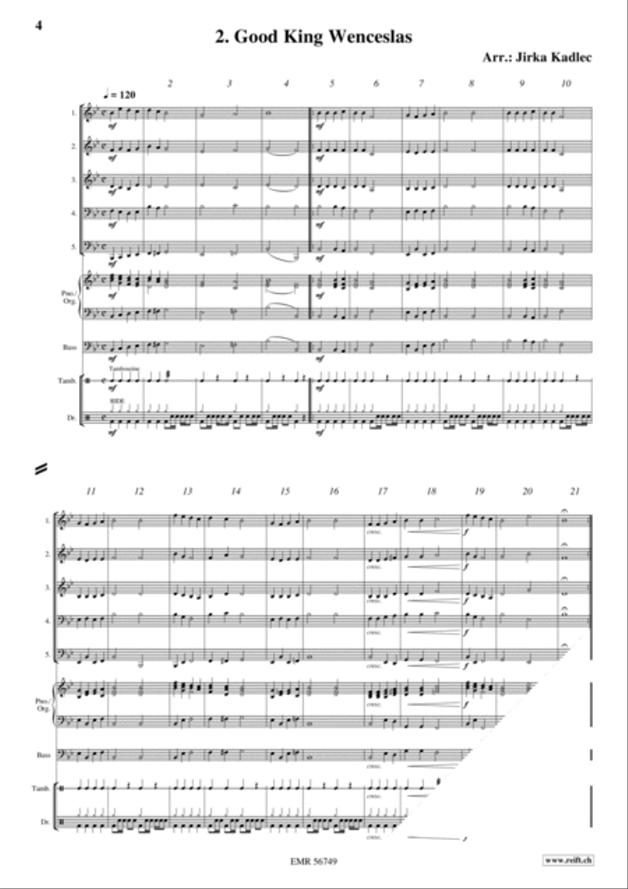 12 Easy Christmas Songs Woodwind Quintet scores gallery preview page 4