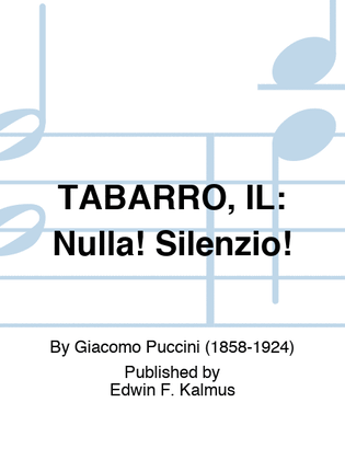 Book cover for TABARRO, IL: Nulla! Silenzio!
