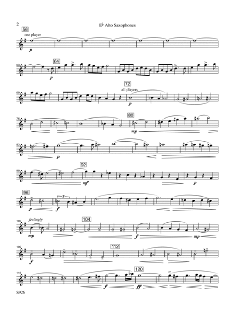 Spoon River - Alto Sax Spoon River - Alto Sax Concert Band scores gallery preview page 2