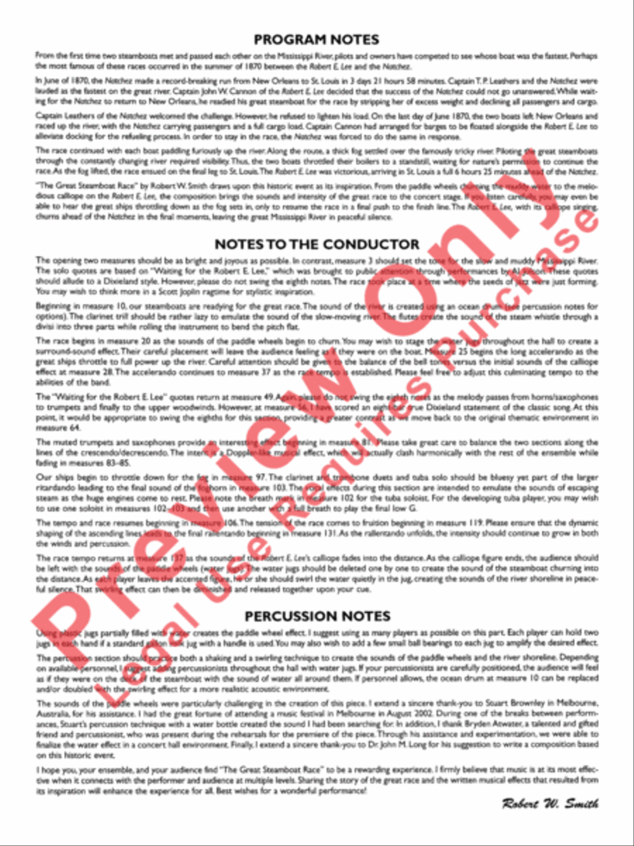 The Great Steamboat Race Concert Band scores gallery preview page 3