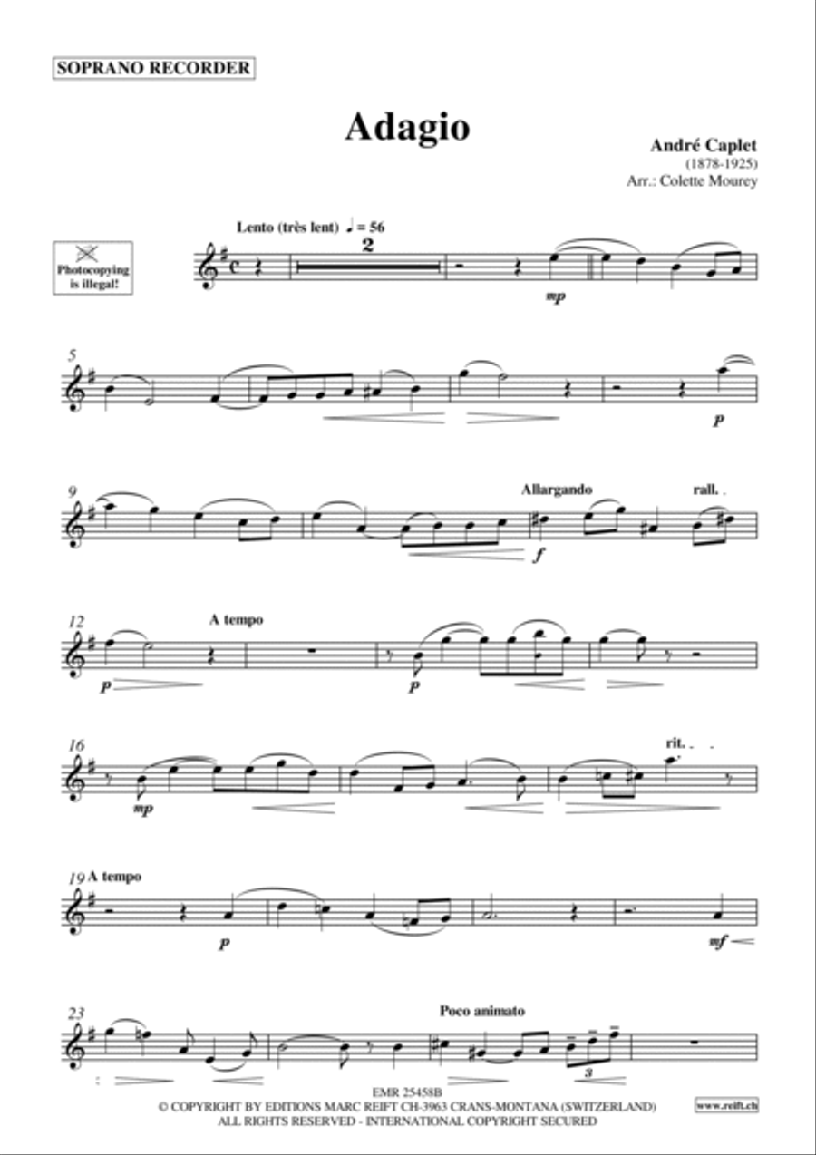Adagio Soprano Recorder scores gallery preview page 2
