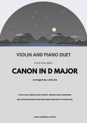 Book cover for Canon in D - Pachelbel - C Major - for violin and piano duet