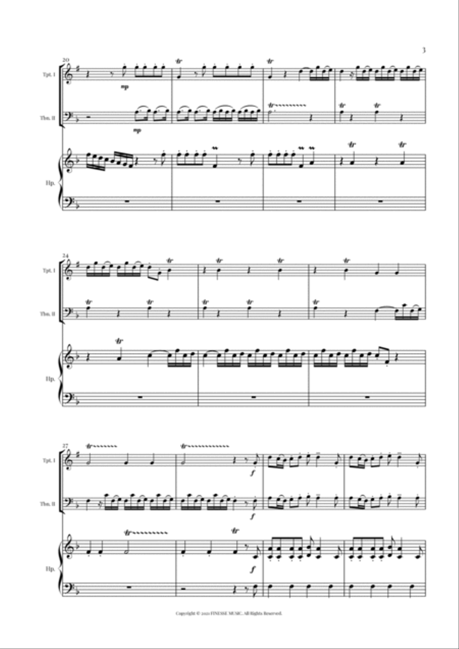 TRIO - Four Seasons Spring (Allegro) for 2 VIOLAS and PEDAL HARP - F Major Small Ensemble scores gallery preview page 5