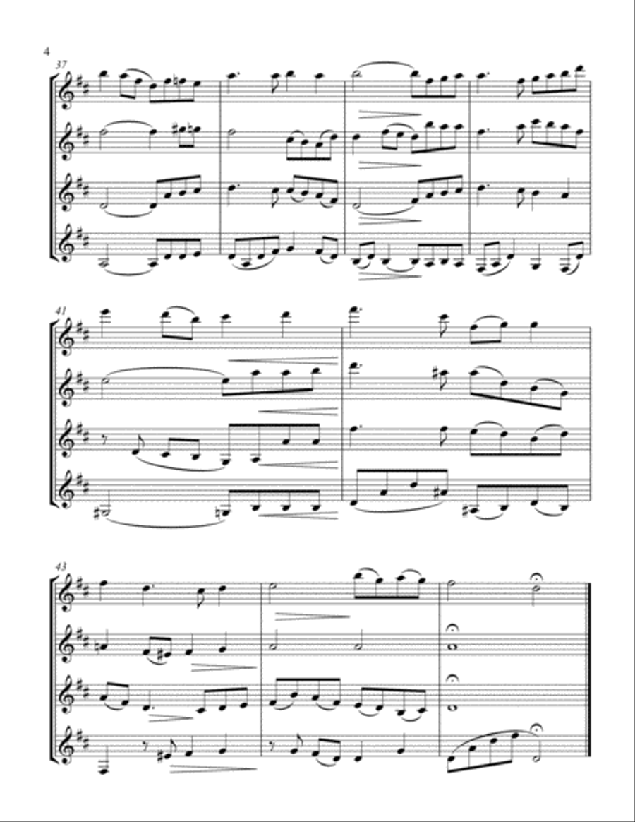 Danny Boy/Loch Lomond Danny Boy/Loch Lomond Woodwind Quartet scores gallery preview page 4