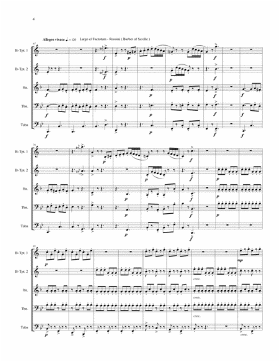 A Night at the Opera for Brass Quintet Brass Quintet scores gallery preview page 6