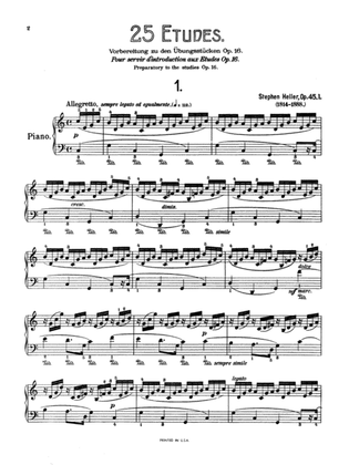 Heller: Twenty-five Melodious Studies, Op. 45