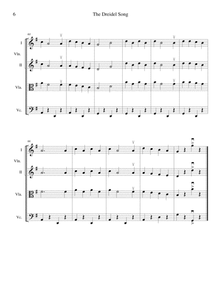 The Dreidel Song (I Have a Little Dreidel) - for string quartet image number null