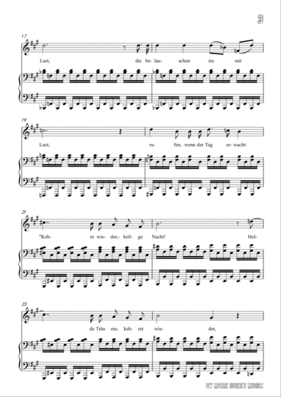 Schubert-Nacht und Träume in A for Vocal and Piano Schubert-Nacht und Träume in A for Vocal and Piano Voice scores gallery preview page 4