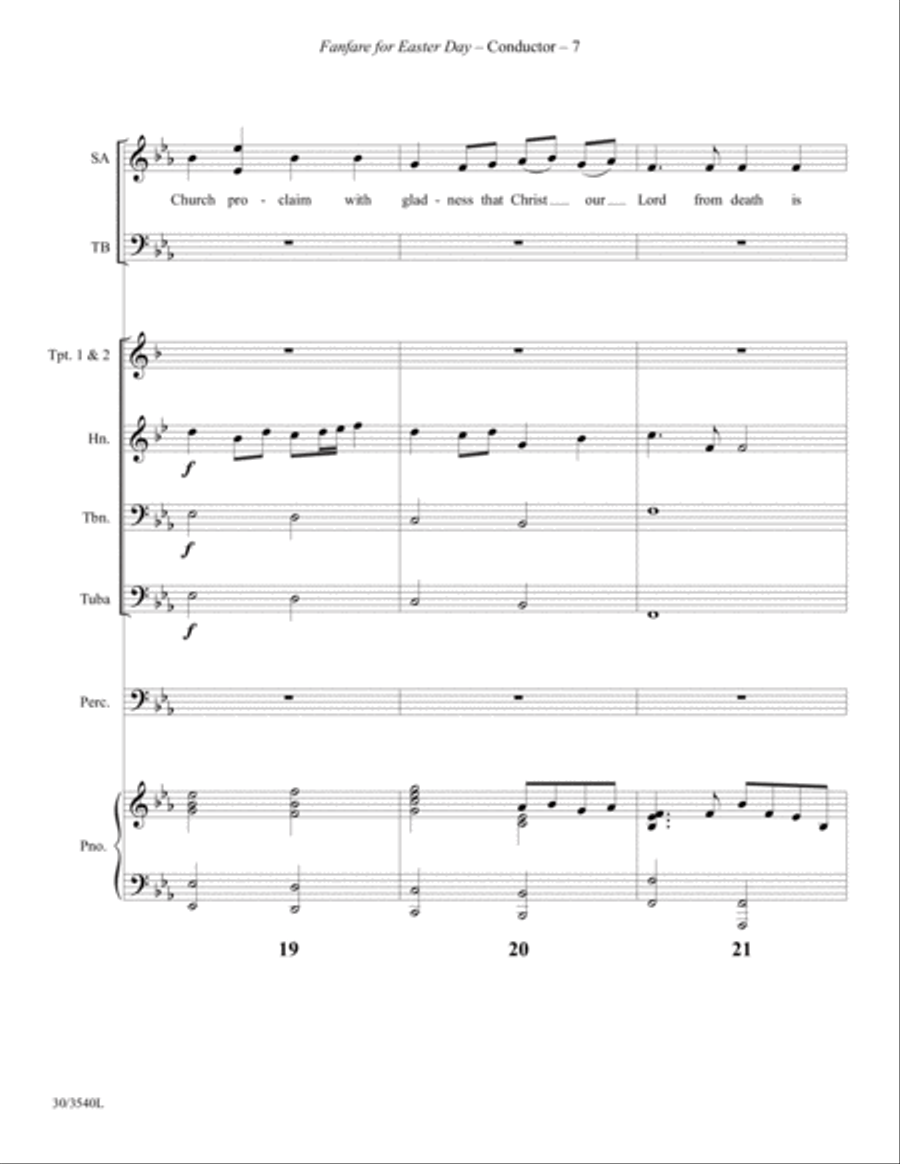 Fanfare for Easter Day - Brass Quintet and Percussion Score and Parts Choir scores gallery preview page 9