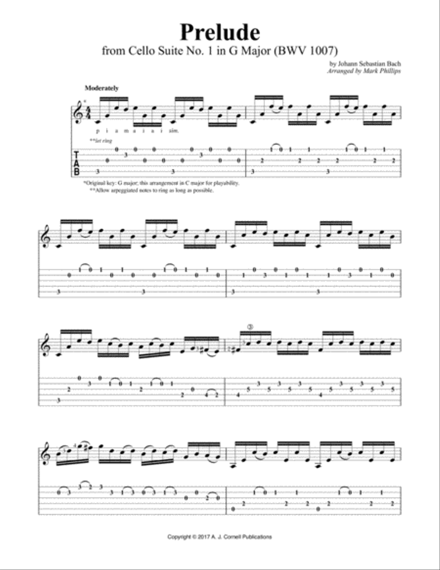 Prelude from Cello Suite No. 1 (BWV 1007) Cello scores gallery preview page 1