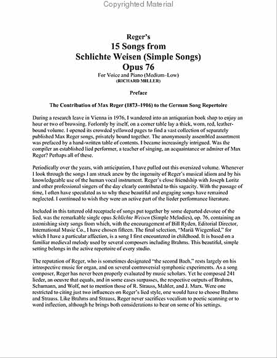 15 Songs from Schlichte Weisen (Simple Songs) - Opus 76 Medium Voice scores gallery preview page 3