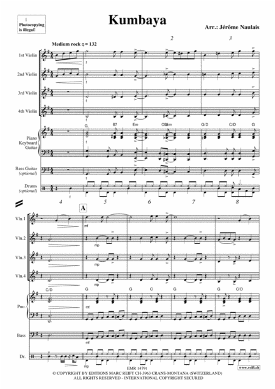 Kumbaya Violin scores gallery preview page 3