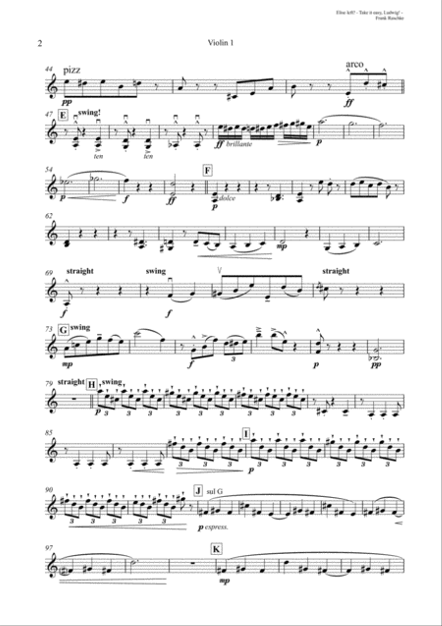 Elise left? - Take it easy, Ludwig! String Quartet scores gallery preview page 6