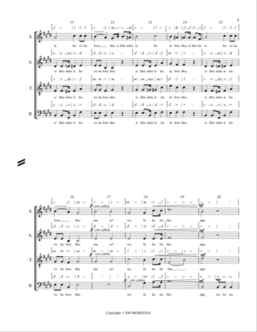MASIKHUMBULENI JESU 4-Part scores gallery preview page 3