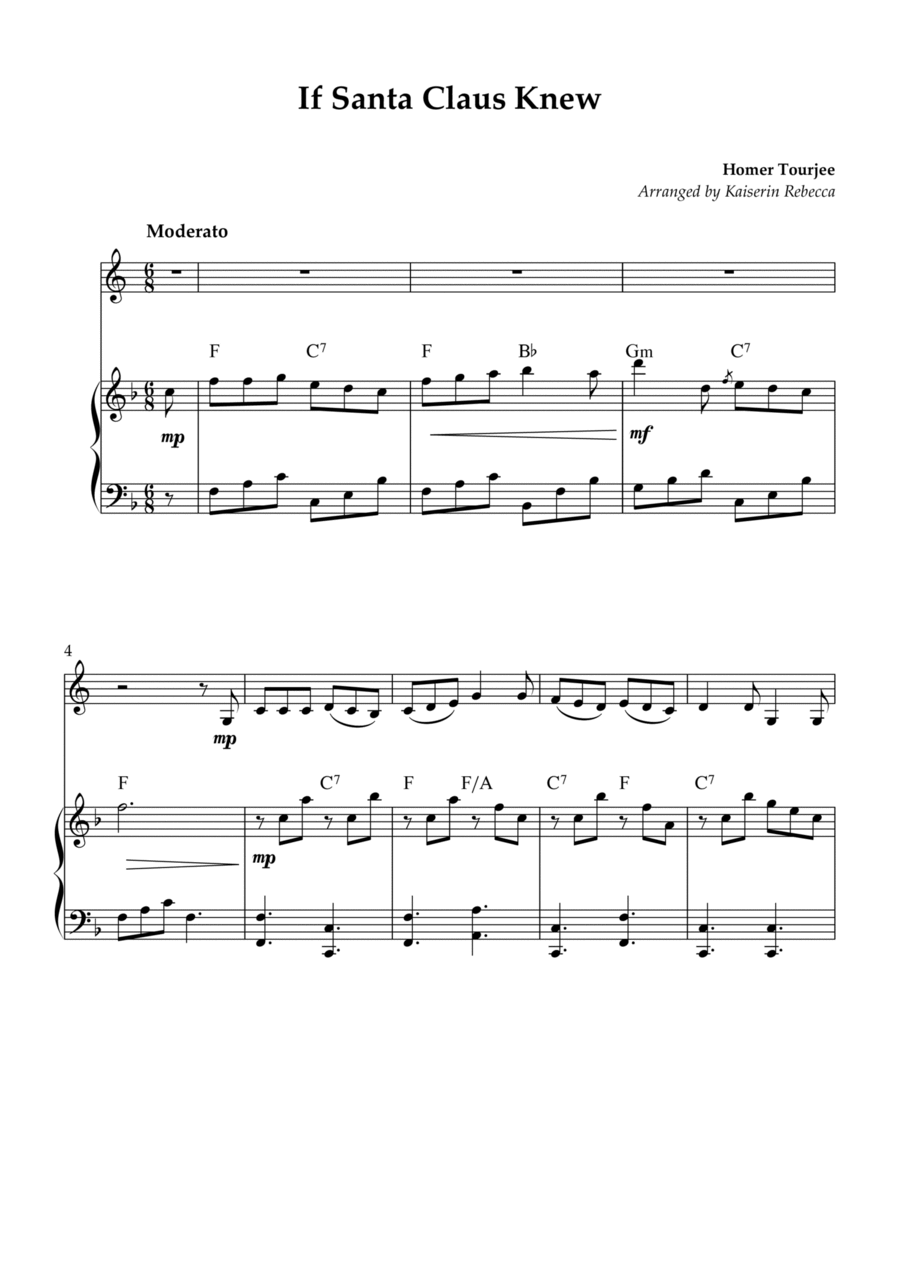If Santa Claus Knew Horn scores gallery preview page 1