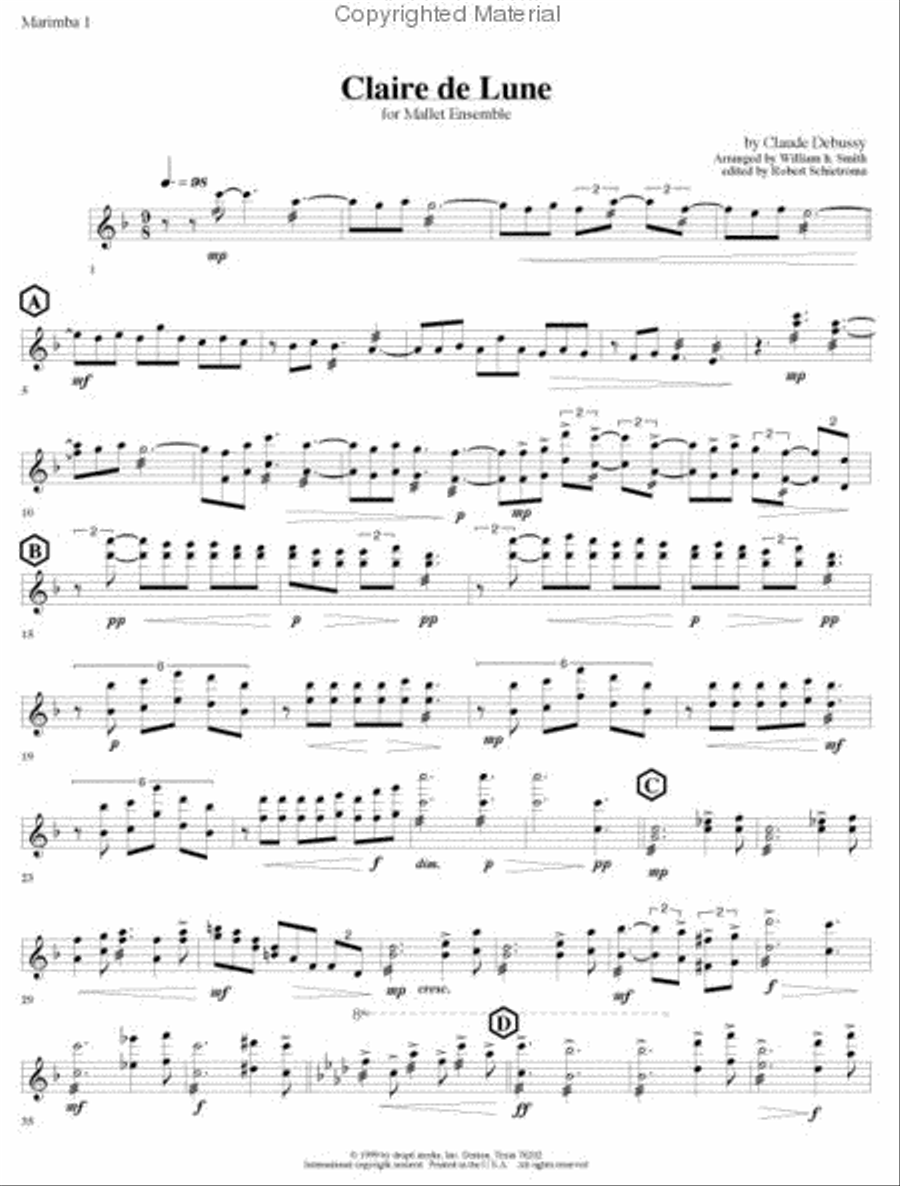 Clair de Lune Percussion Ensemble scores gallery preview page 4