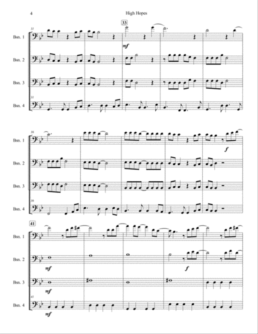 High Hopes Woodwind Quartet scores gallery preview page 4
