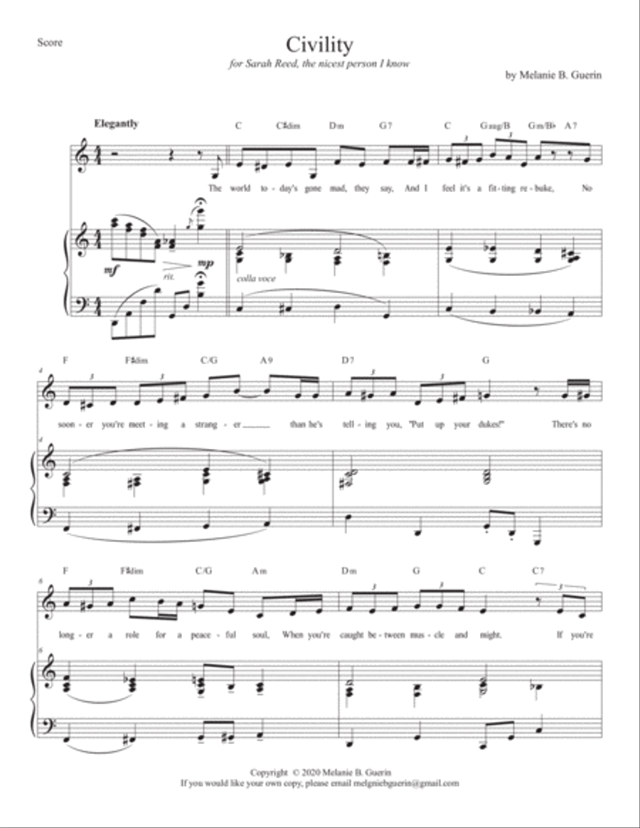 Civility Soprano Voice scores gallery preview page 1