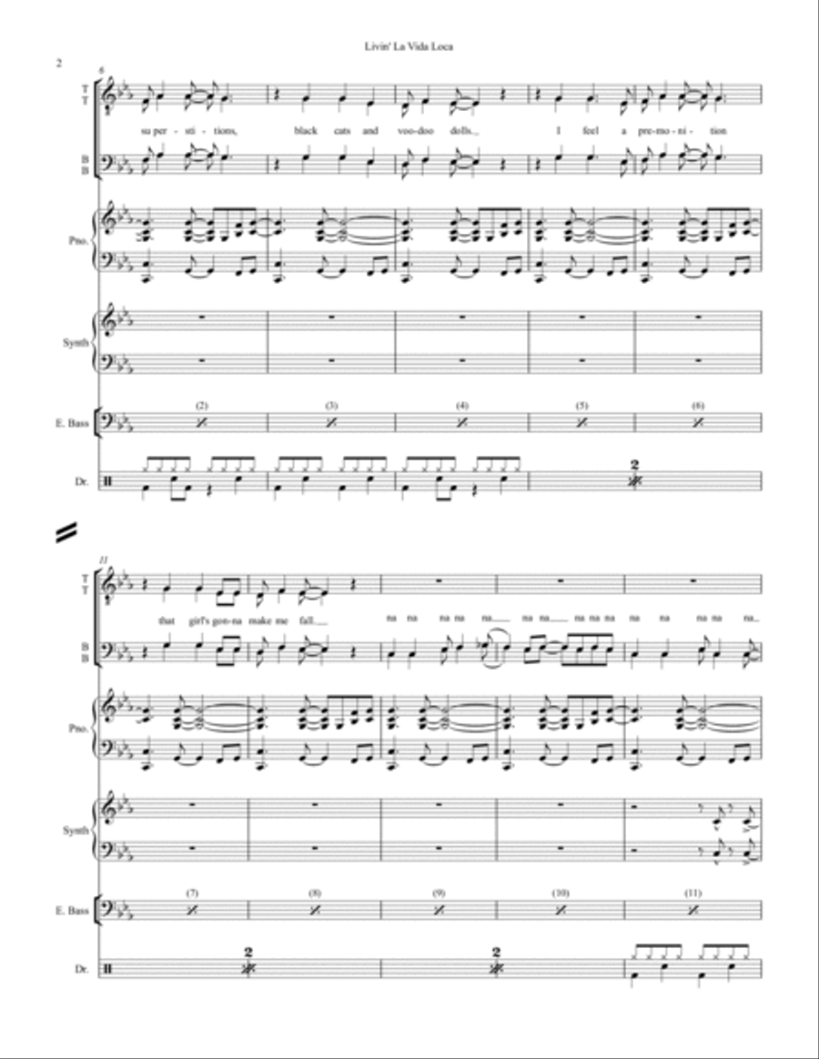 Livin' La Vida Loca Small Ensemble scores gallery preview page 2