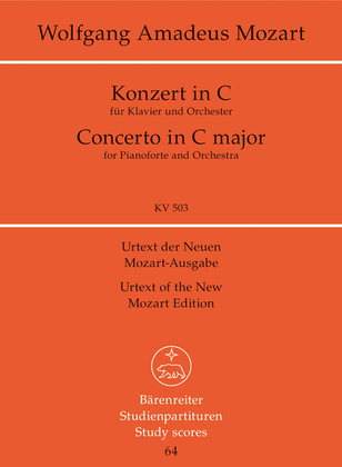 Book cover for Piano Concerto C major, KV 503