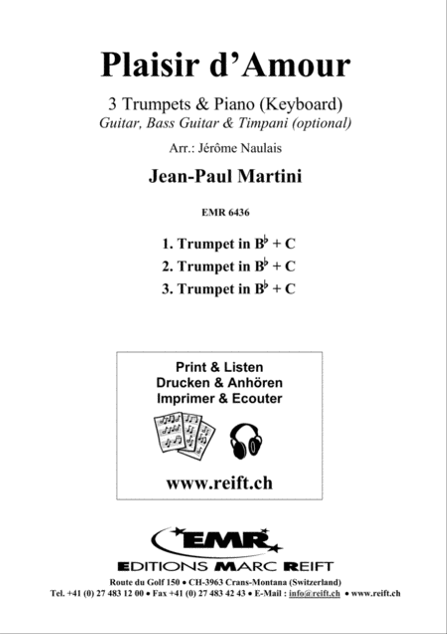 Plaisir d'Amour Trumpet Trio scores gallery preview page 2