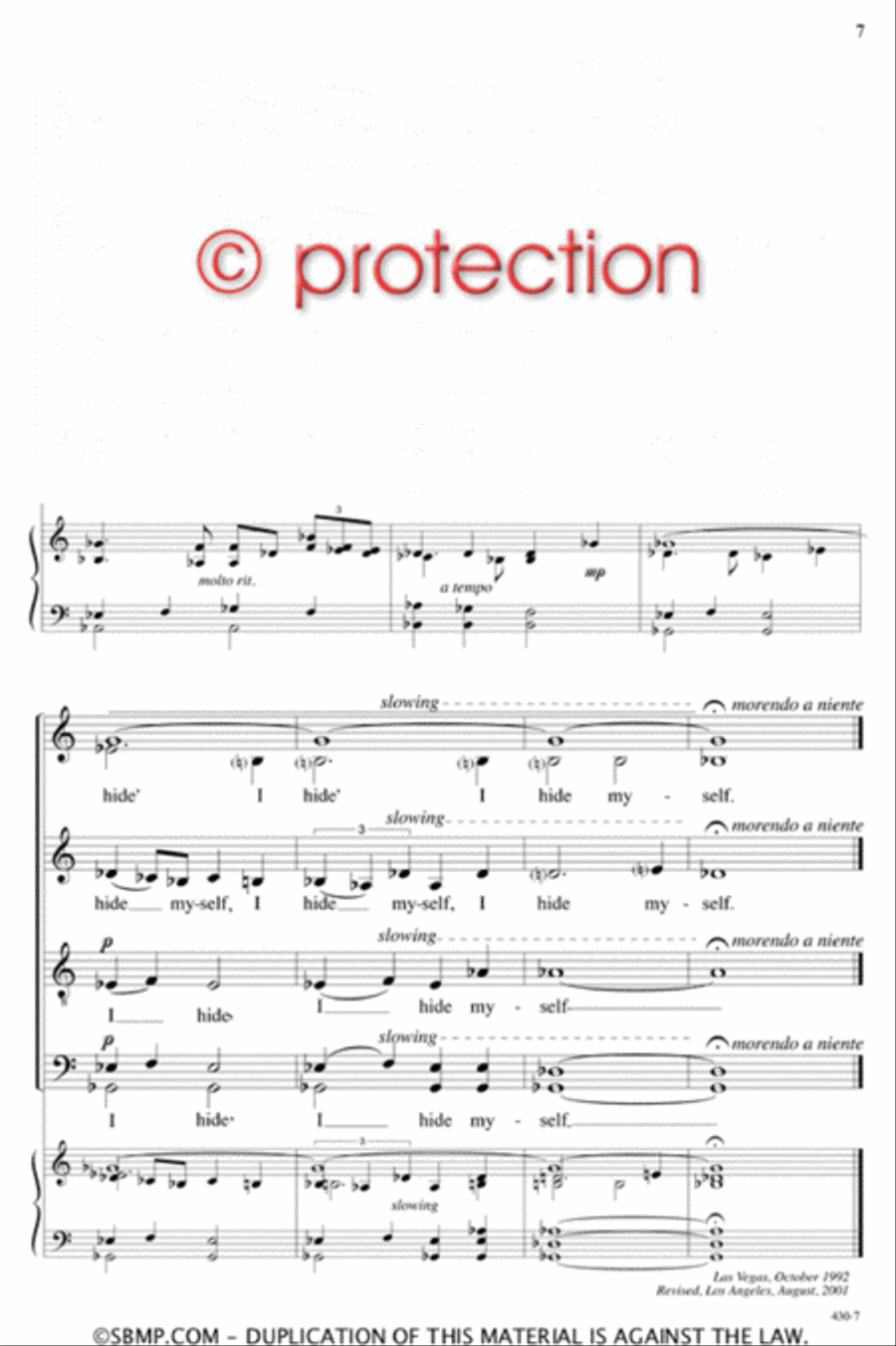I Hide Myself - SATB Octavo 4-Part scores gallery preview page 6