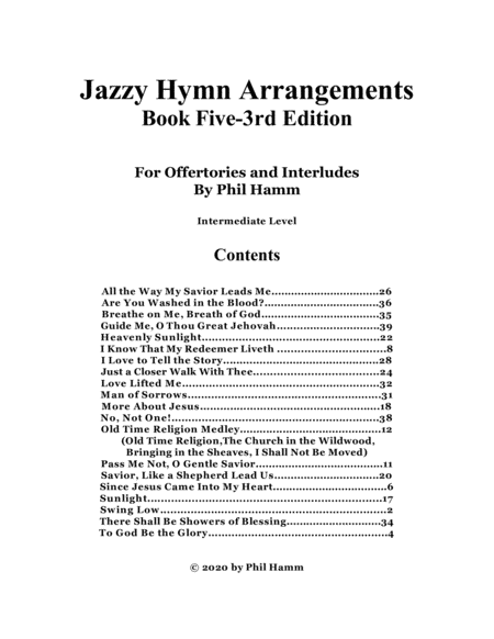 Jazzy Hymn Arrangements-Book Five-3rd Edition image number null